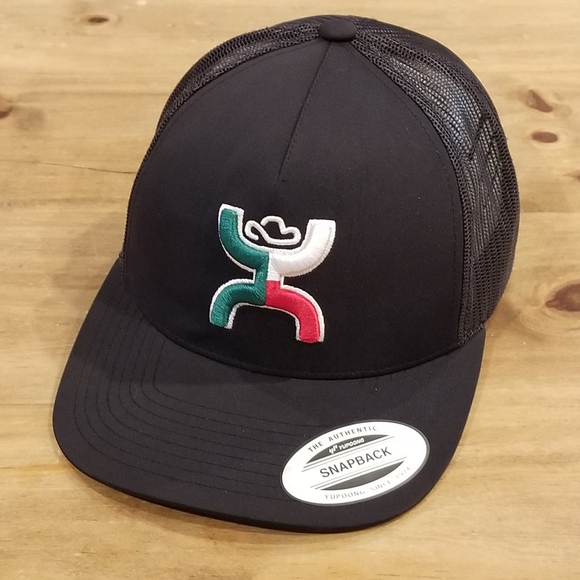 Hooey Hat Cap snapback Black Mexico Mexican Flag Logo Western Cowboy One Size - Picture 5 of 8
